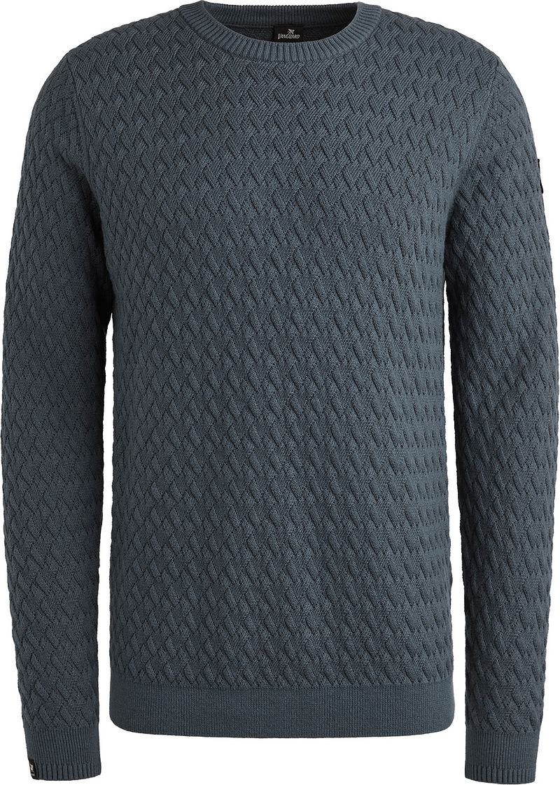Vanguard Knitted Struktur Pullover Blau - Größe M von Vanguard