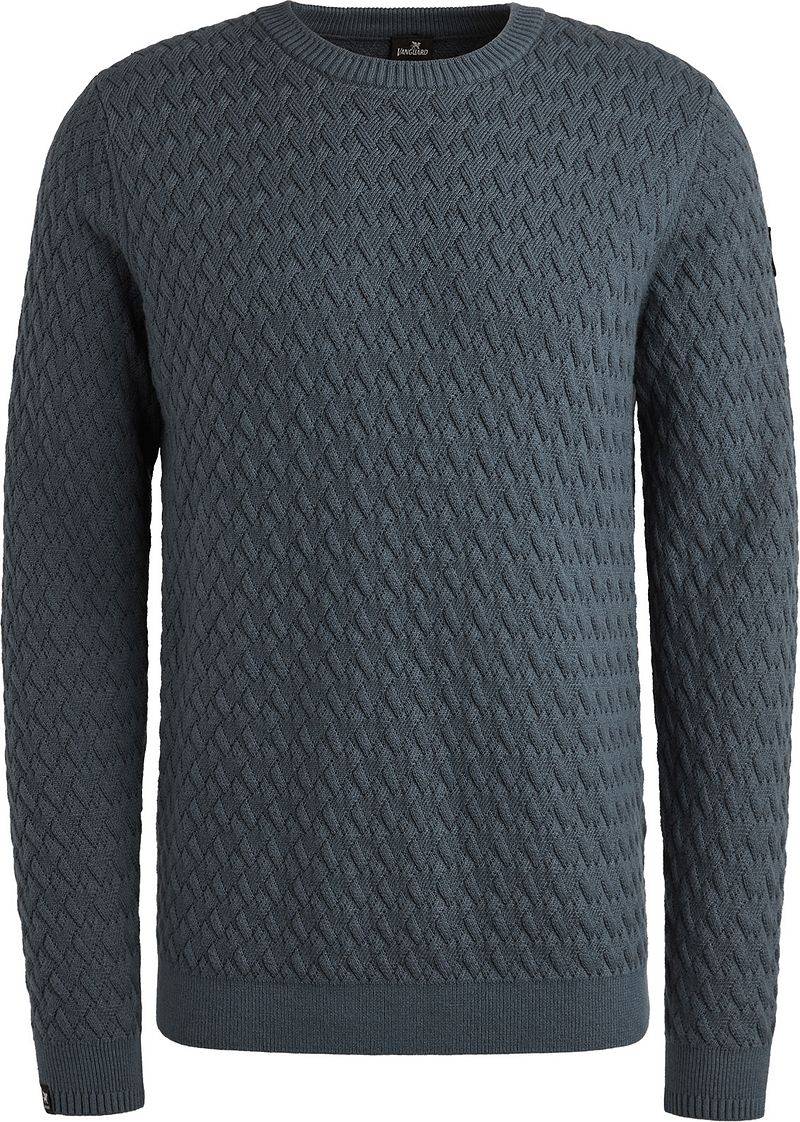 Vanguard Knitted Struktur Pullover Blau - Größe M von Vanguard