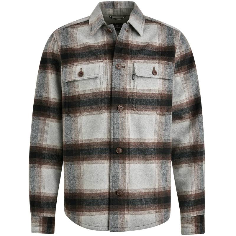 Vanguard - Long Sleeve Shirt Check Brushed Wool Blend light grey melee - Gr. - L von Vanguard