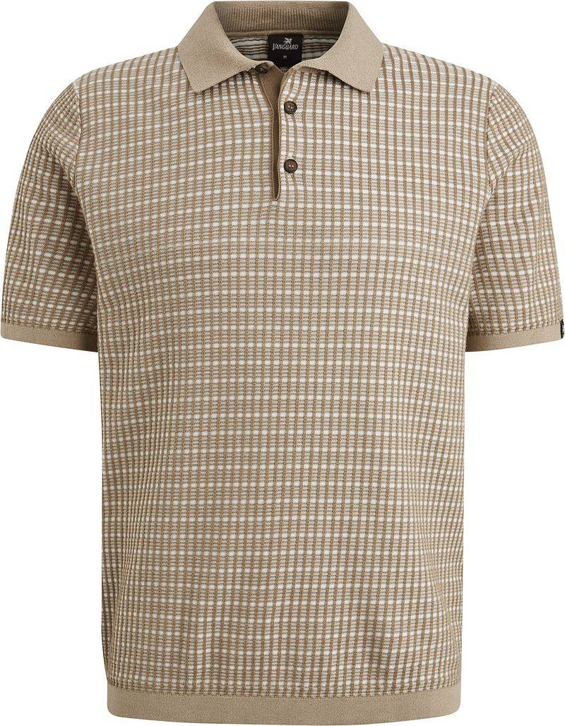 Vanguard Polo Knitted Checks Beige - Größe XXL von Vanguard