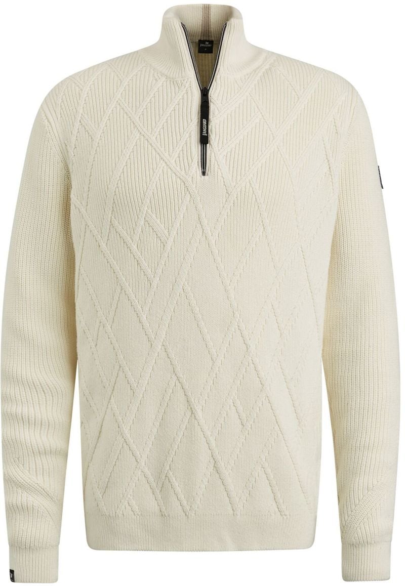 Vanguard Half Zip Pullover mit Struktur Ecru - Größe XXL von Vanguard