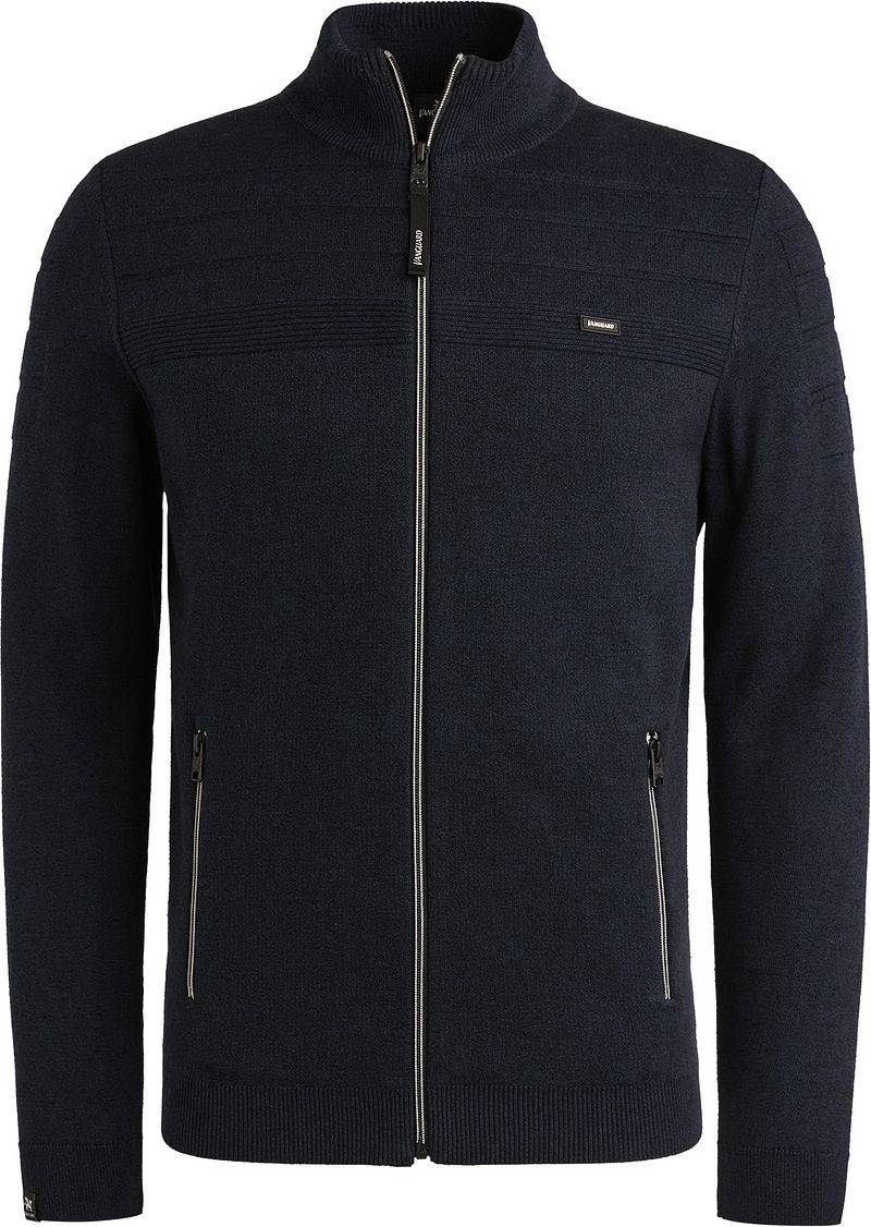 Vanguard Strickjacke Bonded Mouline Navy - Größe XXL von Vanguard