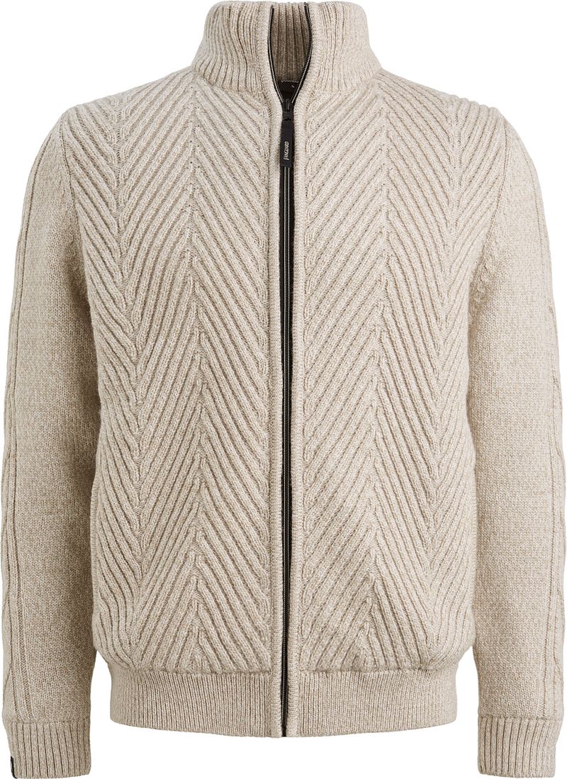 Vanguard Strickjacke Structure Wool Blend Beige - Größe L von Vanguard