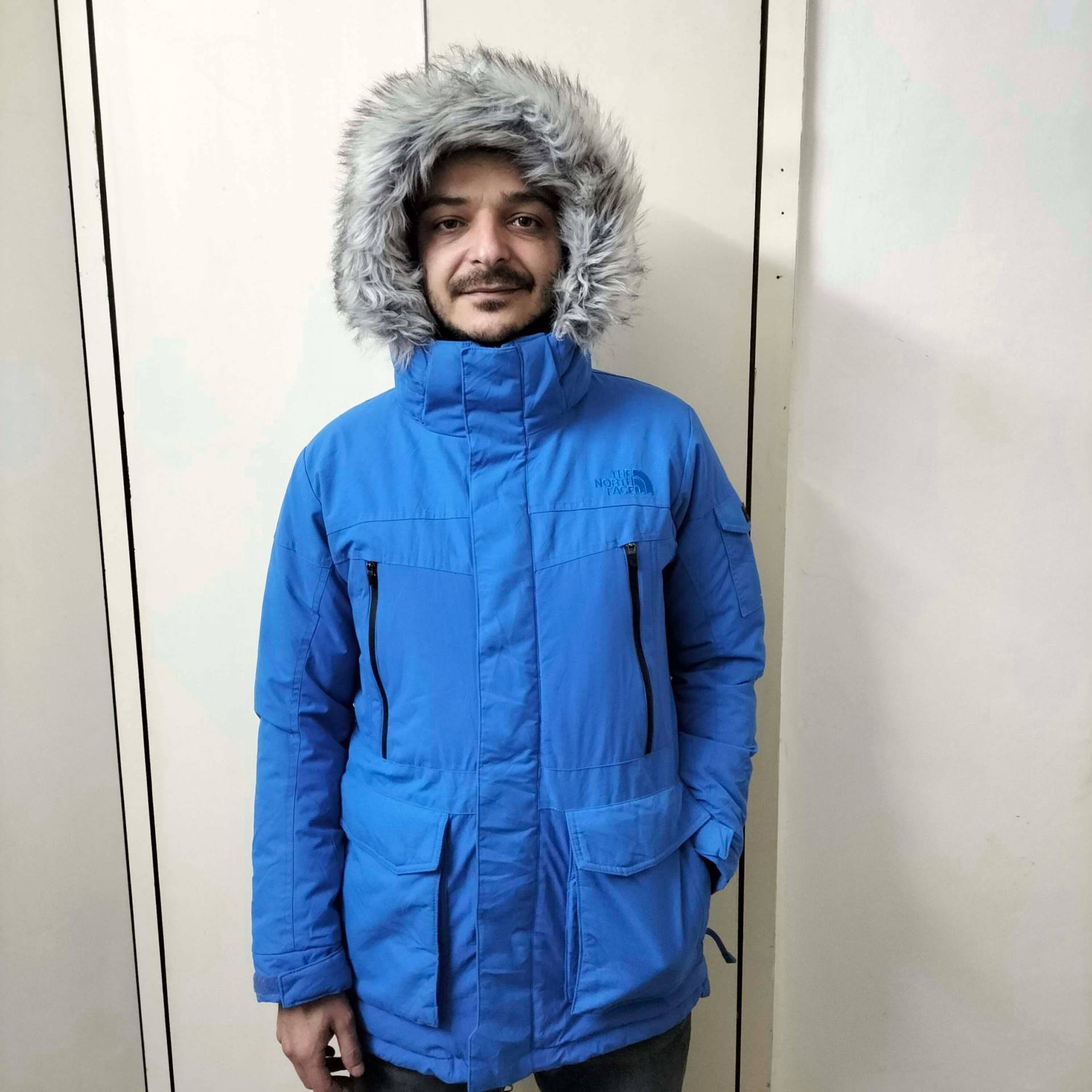 The North Face Kugeljacke | Herren Hyvent Parka in Blau Mit Abnehmbarer Kapuze Und Abnehmbarem Pelzbesatz Klein von VanguardBespoke