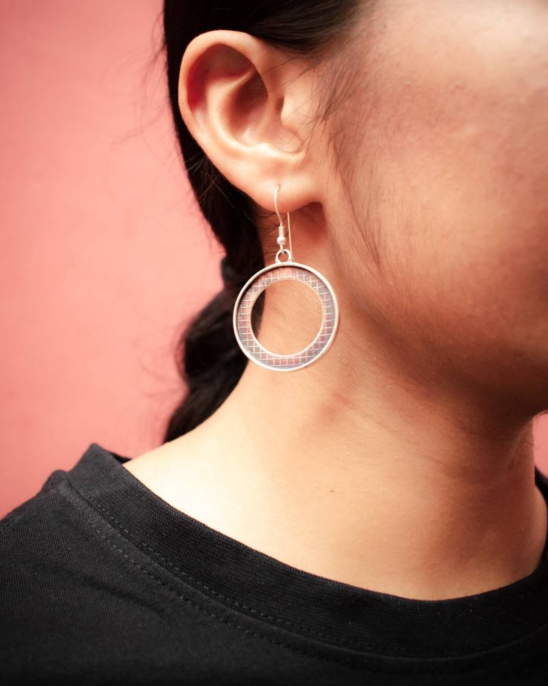 sterling Silber Offene Kreis Ohrringe - Oxidierter Schmuck von VaniInc