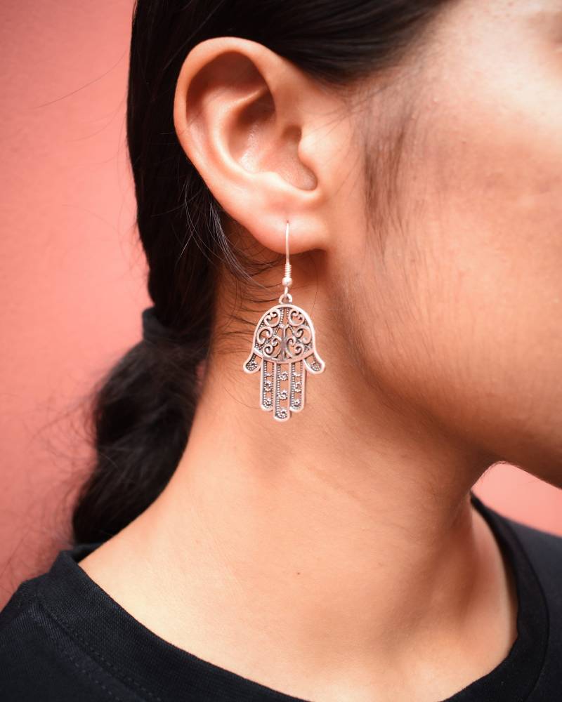 Hamsa Ohrringe Aus Sterlingsilber Religiöser Amulett-Schmuck von VaniInc