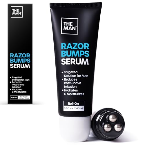 The Man Razor Bumps Serum-ingewachsene Haarbehandlung für Men-Rasierer-Bump-Lösung für Körper-After-Rasur & Wachs-Hautaufheller, Roll-On (3,5 fl.oz) von Vanibiss
