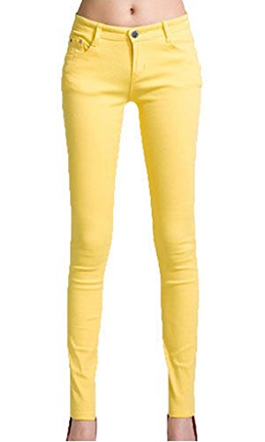 Vanilla Inc Jegging-Jeans für Damen, Mädchen, super dehnbar, Größe 36-54 Gr. 40, gelb von Vanilla Inc