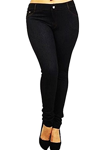 Vanilla Inc Jegging-Jeans für Damen, Mädchen, super dehnbar, Größe 36-54 Gr. 44, Jeansschwarz von Vanilla Inc