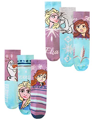 Disney Gefrorenes 2 Assorted 6 Satz Mädchen Elsa Anna Olaf blaue Socken von Vanilla Underground