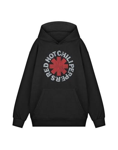 Vanilla Underground Hot Chili Peppers Unisex Schwarzer Logo Kapuzenpullover | Red Hot Chili Peppers Grafik-Sweatshirt | Kapuzen-Chili-Pfeffer-Pullover für Männer und Frauen von Vanilla Underground