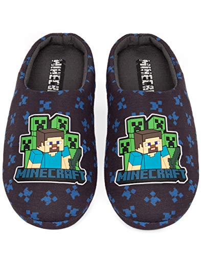 Minecraft Slippers Boys Surrounded Blaue Steve Creeper Sword House Schuhe 32 von Minecraft