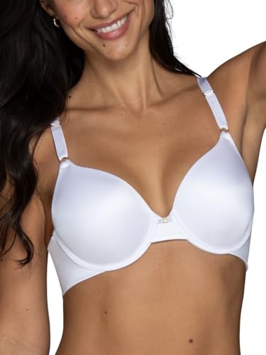 Vanity Fair Damen Full Coverage Beauty Back Smoothing Bra, 4-Wege-Stretchstoff, leicht gefütterte Körbchen bis DD BH, Blickdicht, Bügel-Weiß, 80C von Vanity Fair