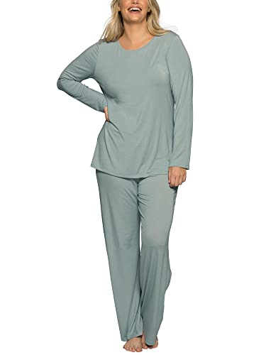 Vanity Fair Damen Beyond Comfort Pyjama-Set aus Modal (Kurz und Langärmlig) Pyjamaset, Lange Ärmel – Silber Heather, XX-Large von Vanity Fair