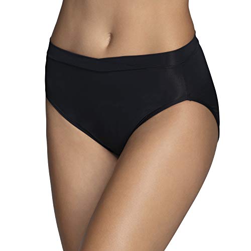 Vanity Fair Damen Beyond Comfort Silky Stretch Hi Cut Panty 13291 Unterhose, schwarz-Midnight Black, 6 US Medium von Vanity Fair