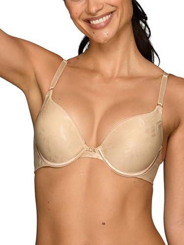 Vanity Fair Damen Ego Boost, Fügt Bis zu Einer Vollen Körbchengröße Hinzu, Bügel BHS für Frauen Push-Up-BH, Undurchsichtige, Beige Jacquard, 75B von Vanity Fair