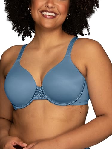 Vanity Fair Damen Full Figure Beauty Back Smoothing Bra, 4-Way Stretch Fabric, Lightly Lined Cups Up to H BH, Bügel-Urban Blue, 90D von Vanity Fair