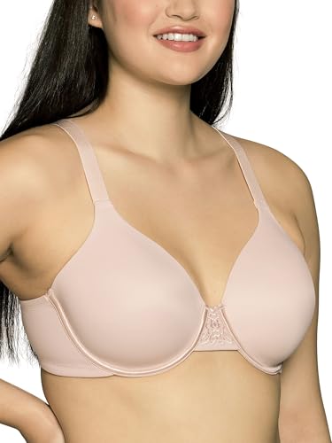 Vanity Fair Damen Full Figure Beauty Back Smoothing Bra, 4 Way Stretch Fabric, Lightly Lined Cups Up to H Geformter BH, Undurchsichtige, Bügel: Quarz, 85E von Vanity Fair