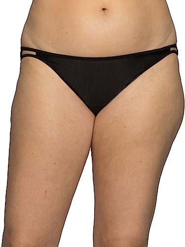 Vanity Fair Damen Illumination String Panty 18108 Unterwäsche im Bikini-Stil, schwarz-Midnight Black, Large von Vanity Fair