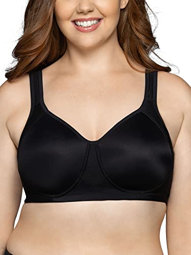 Vanity Fair Damen Sport, Übergröße, hohe, mittlere Belastung (36c-44ddd) BH, Kabellos, Schwarz, 90E von Vanity Fair