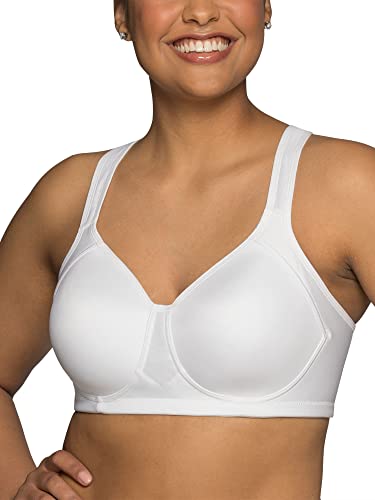 Vanity Fair Damen Sport-BHS, atmungsaktiv, feuchtigkeitsableitend, gepolsterte Körbchen bis DDD BH, Undurchsichtige, Kabellos, Weiß, 95F von Vanity Fair