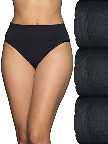 Vanity Fair Nahtlose Unterwäsche für Damen, leichte Glättung, kein Kneifen, keine Show, Hi Cut – 3er-Pack – Schwarz/Schwarz/Schwarz, 7 von Vanity Fair