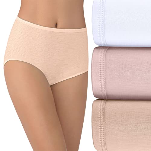 Vanity Fair Women's Illumination Brief Panties (Regular & Plus Size), 3 Pack - White/Quartz/Beige, 7 von Vanity Fair