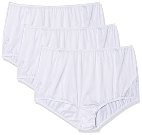 Vanity Fair Women's Perfectly Yours Traditional Nylon Brief Panties, Lace - 3 Pack - Star White, 7 von Vanity Fair