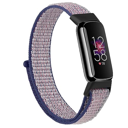 Nylon-Armband für Fitbit Luxe, für Damen und Herren, weiches, verstellbares Ersatz-Sportarmband, kompatibel mit Fitbit Luxe-Zubehör (Mitternachtsblau) von Vanjua