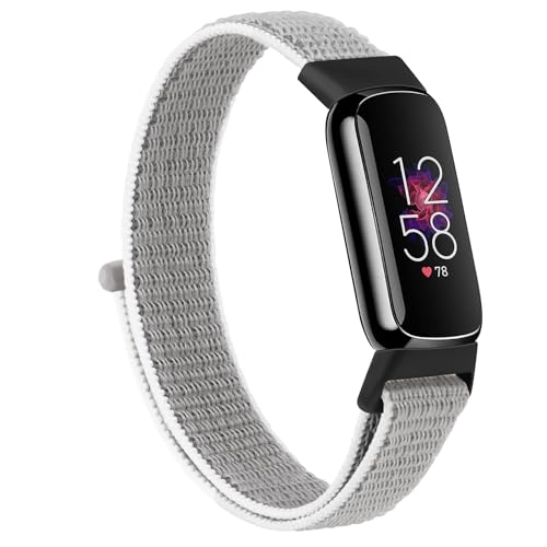 Nylonband für Fitbit Luxe Bänder, Damen und Herren, weiches, verstellbares Ersatz-Sportarmband, kompatibel mit Fitbit Luxe Zubehör (Seashell) von Vanjua
