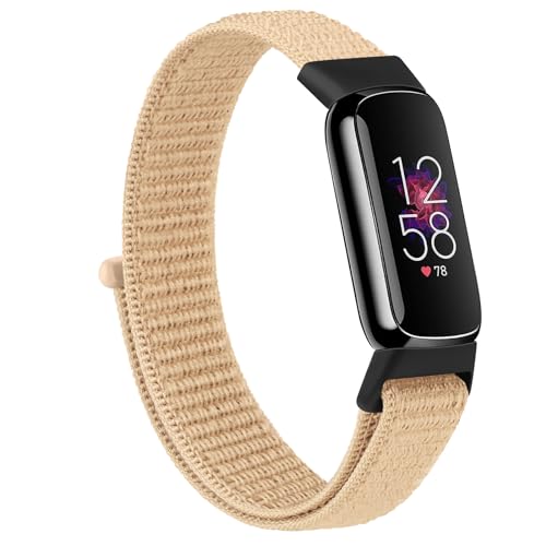 Nylonband für Fitbit Luxe Bänder, Damen und Herren, weiches, verstellbares Ersatz-Sportarmband, kompatibel mit Fitbit Luxe Zubehör (Stone) von Vanjua