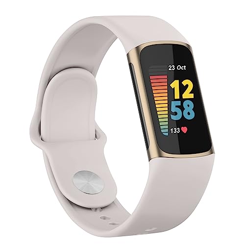 Vanjua Armband kompatibel mit Fitbit Charge 6, für Damen und Herren, weiches Silikon, verstellbar, wasserdicht, Sport-Ersatzarmband für Fitbit Charge 6/Charge 5 (Starlight) von Vanjua