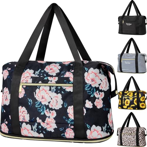 Vankor Reisetasche für Damen, Schwarz, floral, Without Inside Pocket Vankor Reisetasche für Damen, Schwarz, floral, Without Inside Pocket von Vankor