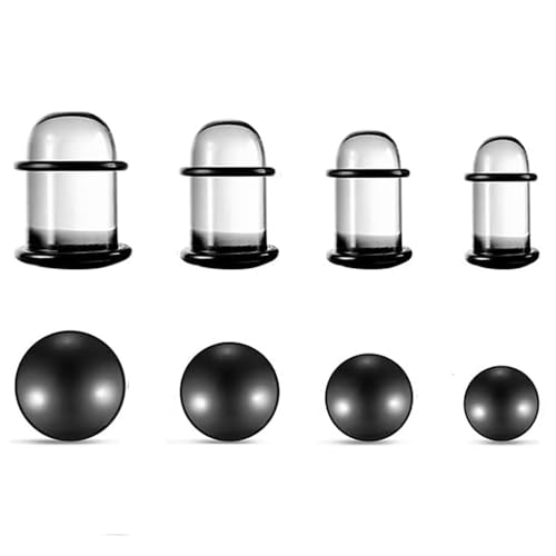 Vankula Ohr Tunnel Plug Stretching Kit 8 stück Glas Dehnstäbe set 7-10mm Short Tapers mit O-Ringen Ohrpiercing Gestreckte Schmuck für männer damen Schwarz von Vankula
