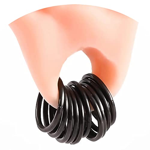 Vankula Nasenring Hoop 10 PCS aus Chirurgenstahl Segmentring Clicker 16G 8mm Ohr Tunnel Gewichte Ohrhänger Piercing Schmuck für Frauen und Männer Schwarz von Vankula