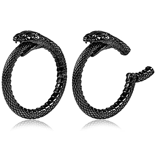 Vankula Ohr Gewichte Flesh Ear Tunnel Weights Hangers Schlange für männer damen Ohrpiercing Gestreckte Schmuck 6mm Schwarz 1 von Vankula