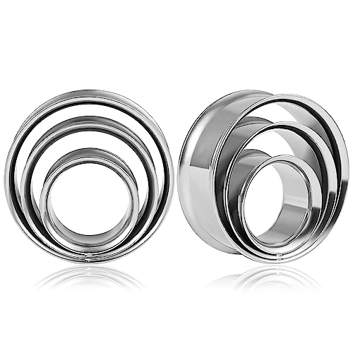 Vankula Ohr Tunnel 1 Paar Double Flared Flesh Plugs Runden Edelstahl für männer damen Ohrpiercing Schmuck 14mm(9/16") Silber von Vankula