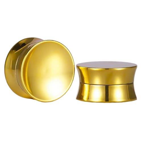 Vankula Ohr Tunnel 1 Paar Flesh Plugs Einzigartig Anders Doppelseitig Edelstahl für männer damen Ohrpiercing Gestreckte Schmuck 14mm(9/16") Gold von Vankula