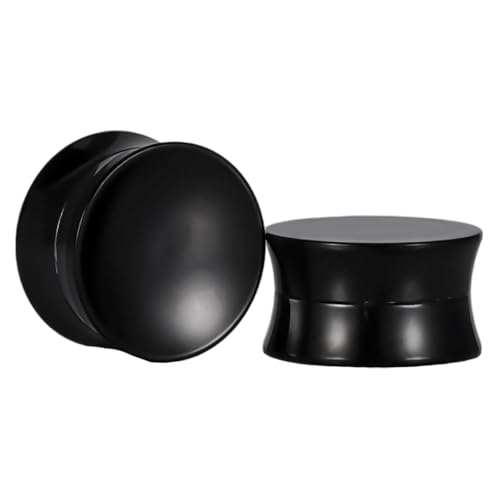 Vankula Ohr Tunnel 1 Paar Flesh Plugs Einzigartig Anders Doppelseitig Edelstahl für männer damen Ohrpiercing Gestreckte Schmuck 16mm(5/8") Schwarz von Vankula