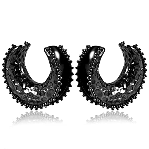 Vankula Ohr Tunnel 1 Paar Saddles Flesh Plugs Spitze Edelstahl für männer damen Ohrpiercing Gestreckte Schmuck 14mm(9/16") Schwarz von Vankula