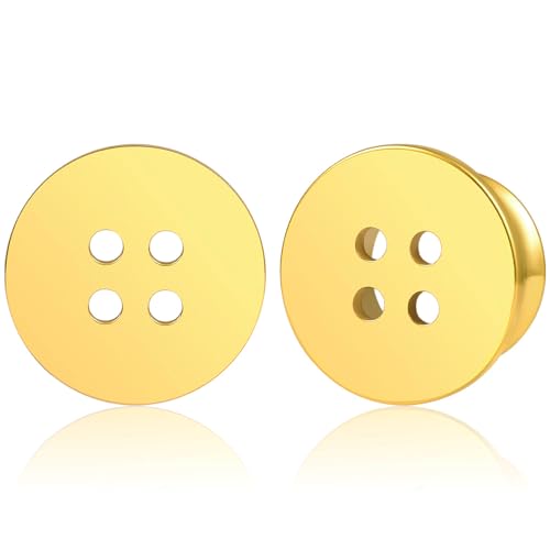Vankula Ohr Tunnel 1 Paar Single Flared Flesh Plugs Knopf Edelstahl für männer damen Ohrpiercing Gestreckte Schmuck 10mm(00G) Gold von Vankula