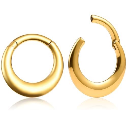 Vankula Ohr Tunnel Gewichte Flesh Ear Weights Hangers Creolen Edelstahl für männer damen Ohrpiercing Gestreckte Schmuck 4mm Gold 3 von Vankula