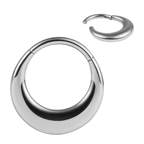 Vankula Septum Piercing Ring Hinged Segment Clicker 8mm 16g Chirurgenstahl Helix Nasenpiercing Daith Tragus Conch Piercing Schmuck für Frauen und Männer Hoop Silber von Vankula