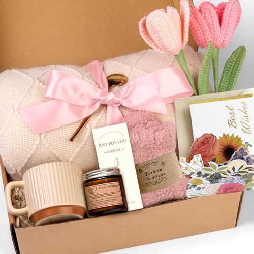 Selbstpflege-Geschenkkorb für Frauen – Geburtstagsgeschenke für sie, entspannendes Spa-Pflegepaket mit gemütlicher Decke und Tasse – aufmerksames Geschenk für Mutter, Schwester, Ehefrau, Freundin Selbstpflege-Geschenkkorb für Frauen – Geburtstagsgeschenke für sie, entspannendes Spa-Pflegepaket mit gemütlicher Decke und Tasse – aufmerksames Geschenk für Mutter, Schwester, Ehefrau, Freundin von Vanleestar