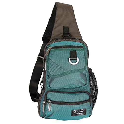 Vanlison Brusttasche Sling Rucksack Schultertasche, Crossbody Umhängetasche Sporttasche Kompatibel Herren Damen Mädchen Jungen Reise seeblau von Vanlison