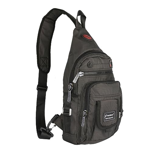 Vanlison Crossbody Sling Bag Kleiner Rucksack für Männer Frauen Teenager Tasche, B-Schwarz (passend für 10,5 Zoll iPad), Medium von Vanlison