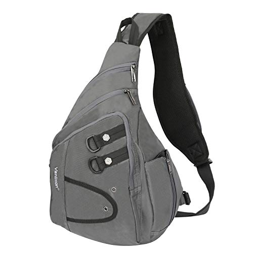 Vanlison Umhängetasche, kleiner Rucksack für Herren, Damen, Teenager, E-Grau (passend für 30,5 cm (12 Zoll) iPad, Medium von Vanlison