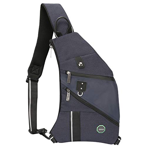 Vanlison Nylon Crossbody Sling Bag Rucksack Brust Schultertasche für Männer Frauen, C-navy, Medium, Radsport von Vanlison