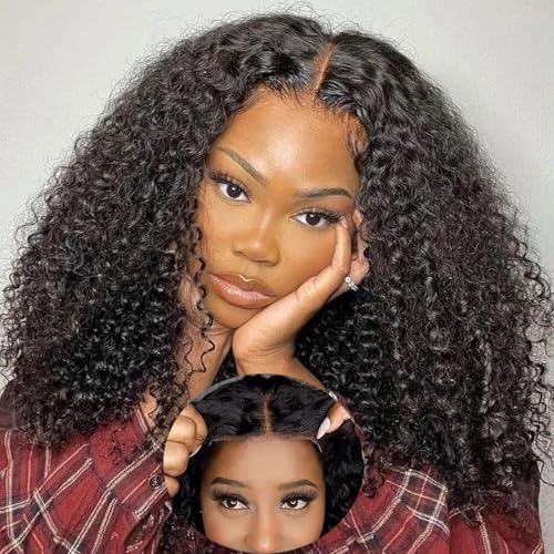 Glueless Echthaar Perücke 4x4 Lace Front Kinky Curly No Glue Pre Cut Lace Wear and Go 180% Density Damen 20 Inch Real Hair Glueless Echthaar Perücke 4x4 Lace Front Kinky Curly No Glue Pre Cut Lace Wear and Go 180% Density Damen 20 Inch Real Hair von Vanmast