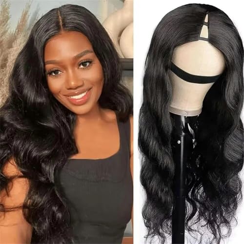 V Part Echthaar Perücke Damen Body Wave 180% Density Brazilian Human Hair Wig 16 Inch Upgrade U Part Wig No Lace Wear And Go Glueless von Vanmast